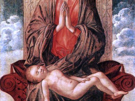 Madonna Enthroned Adoring the Sleeping Child by Giovanni Bellini - Hand-Painted Oil Painting on Canvas Online now