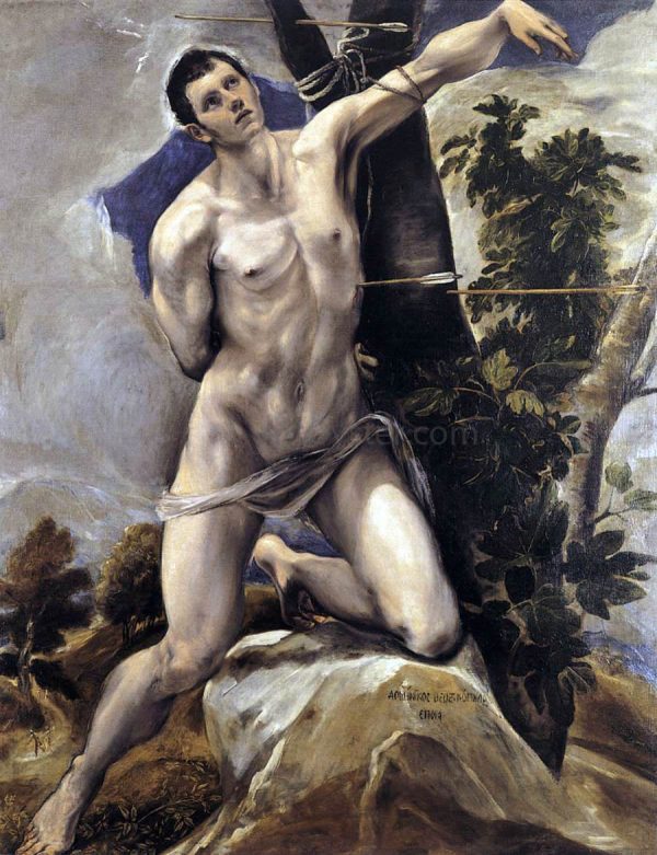 St Sebastian by El Greco - Hand-Painted Oil Painting on Canvas Hot on Sale