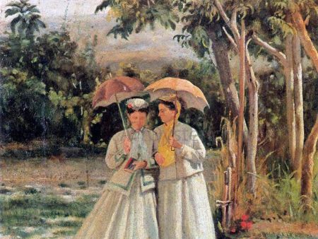 A Walk in the Garden by Silvestro Lega - Hand-Painted Oil Painting on Canvas Online Sale