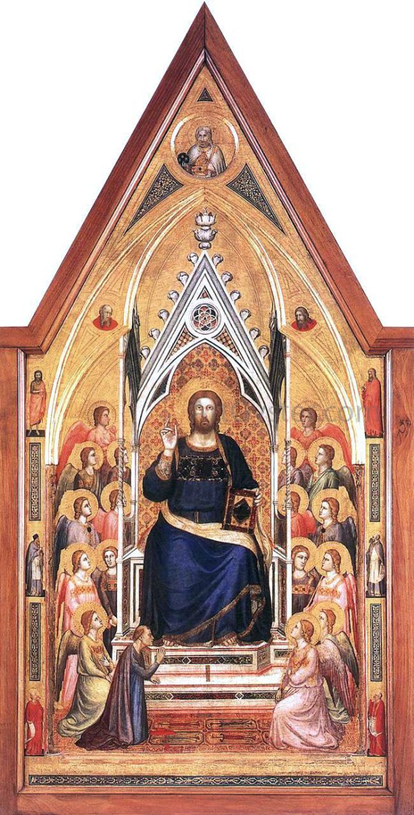 The Stefaneschi Triptych: Christ Enthroned by Giotto Di Bondone - Hand-Painted Oil Painting on Canvas For Discount