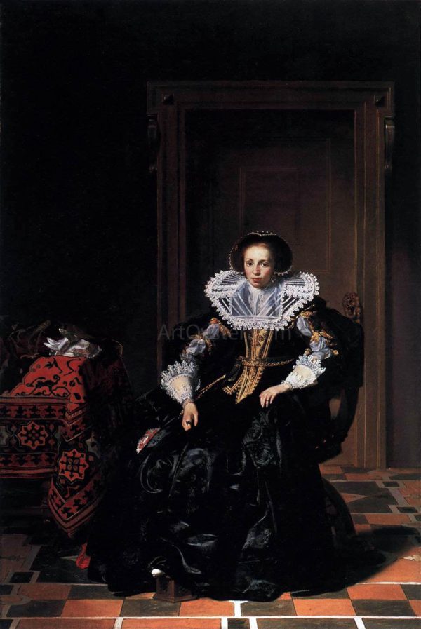 A Lady by Thomas De Keyser - Hand-Painted Oil Painting on Canvas Discount