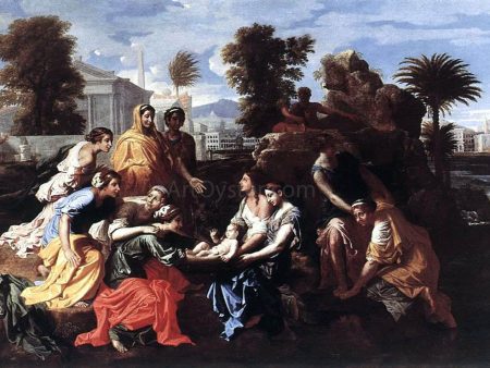 The Finding of Moses by Nicolas Poussin - Hand-Painted Oil Painting on Canvas Sale