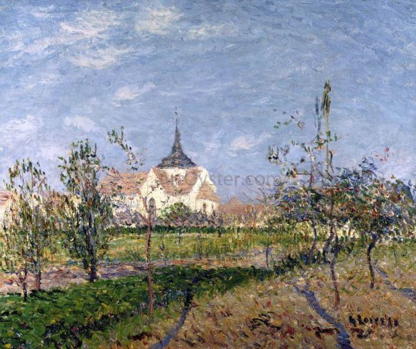 Church at Notre Dame at Vaudreuil by Gustave Loiseau - Hand-Painted Oil Painting on Canvas Online Sale