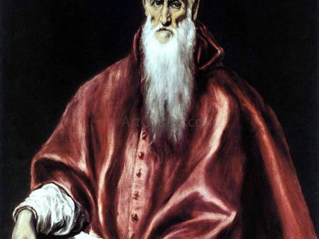 St Jerome as a Scholar by El Greco - Hand-Painted Oil Painting on Canvas For Sale