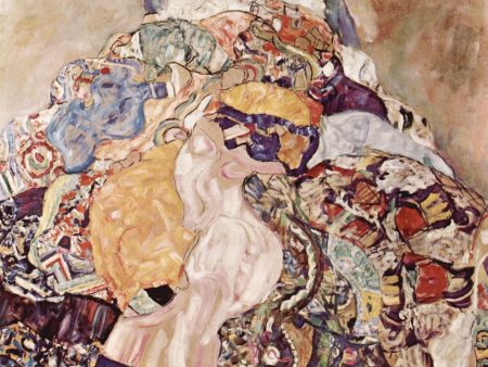 A Baby by Gustav Klimt - Hand-Painted Oil Painting on Canvas Hot on Sale