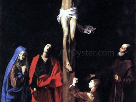 Crucifixion by Nicolas Tournier - Hand-Painted Oil Painting on Canvas For Cheap