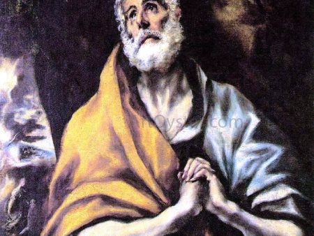 The Repentant Peter by El Greco - Hand-Painted Oil Painting on Canvas Supply