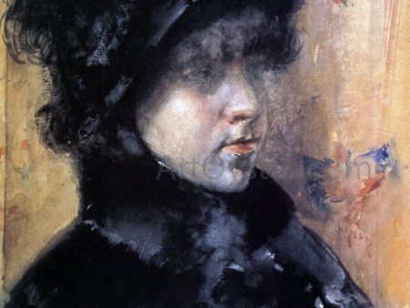 A Portrait Study by William Merritt Chase - Hand-Painted Oil Painting on Canvas For Cheap