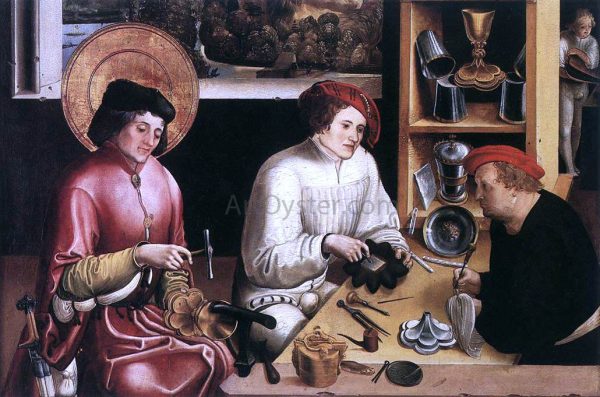 St Eligius in the Workshop by Niklaus Manuel - Hand-Painted Oil Painting on Canvas Cheap