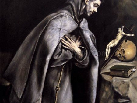 St Francis Meditating by El Greco - Hand-Painted Oil Painting on Canvas Sale