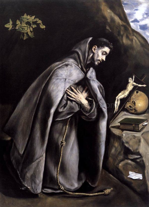 St Francis Meditating by El Greco - Hand-Painted Oil Painting on Canvas Sale