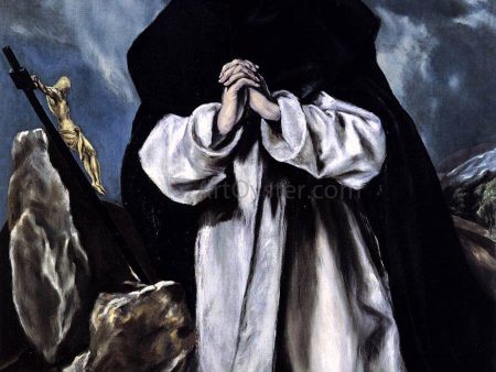 St Dominic in Prayer by El Greco - Hand-Painted Oil Painting on Canvas Hot on Sale