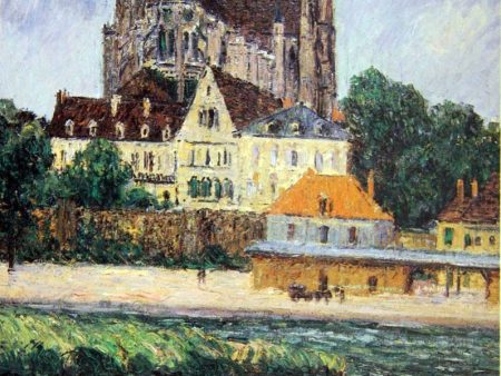 The Auxerre Xathedral by Gustave Loiseau - Hand-Painted Oil Painting on Canvas Online Hot Sale