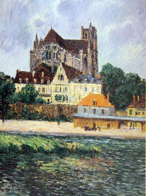 The Auxerre Xathedral by Gustave Loiseau - Hand-Painted Oil Painting on Canvas Online Hot Sale