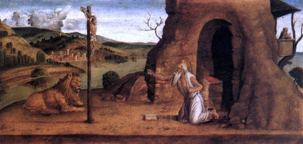 St Jerome in the Desert by Lazzaro Bastiani - Hand-Painted Oil Painting on Canvas Supply