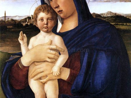 Madonna with Blessing Child by Giovanni Bellini - Hand-Painted Oil Painting on Canvas For Discount