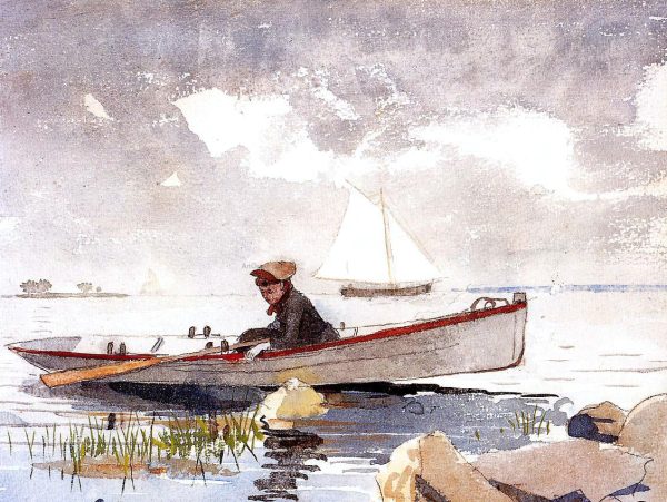 A Girl in a Punt by Winslow Homer - Hand-Painted Oil Painting on Canvas Online