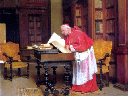 A Cardinal In His Study by Giovanni Paolo Bedini - Hand-Painted Oil Painting on Canvas Fashion