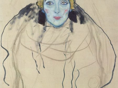 Portrait of a Lady (unfinished) by Gustav Klimt - Hand-Painted Oil Painting on Canvas For Cheap