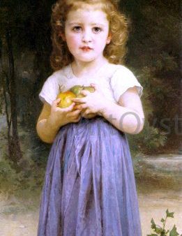 A Little Girl Holding Apples by William Adolphe Bouguereau - Hand-Painted Oil Painting on Canvas Discount